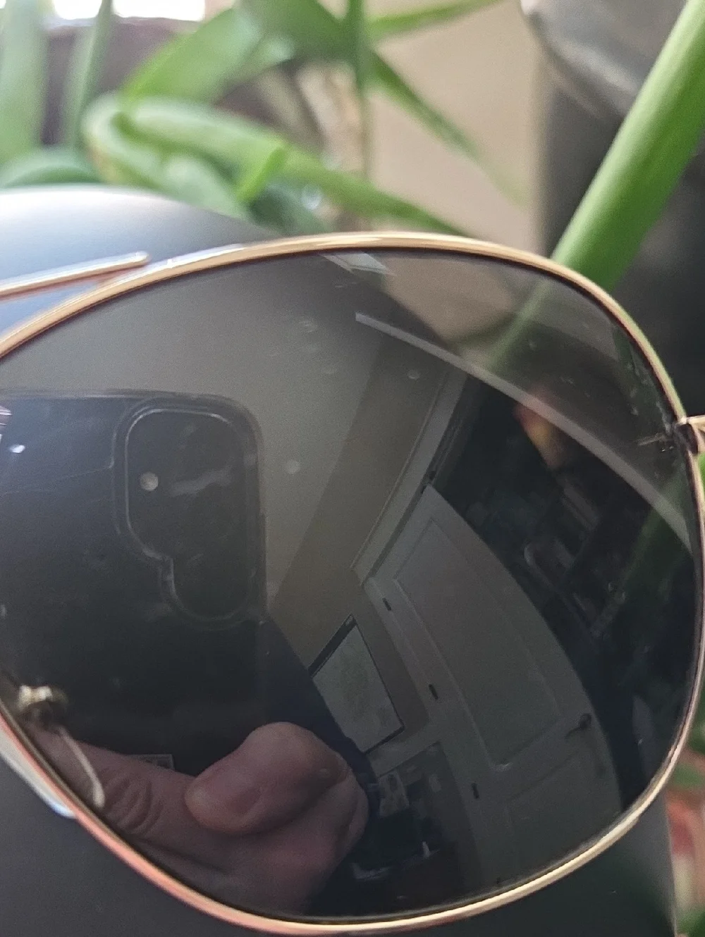 Aviator Metal Sunglasses - Black Lenses, Gold Frame